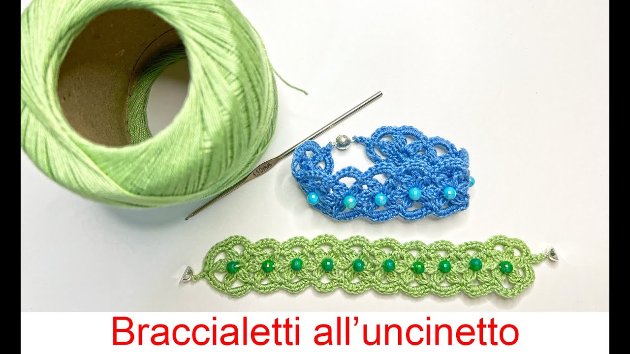 Braccialetti numero 9 all'uncinetto
