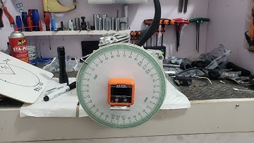 Timing wheel and Digital angle gauge setup for timing a chainsaw
