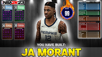 BEST JA MORANT BUILD in NBA 2K23 CURRENT GEN! BEST DEMIGOD POINT GUARD BUILD 2K23 CURRENT GEN!
