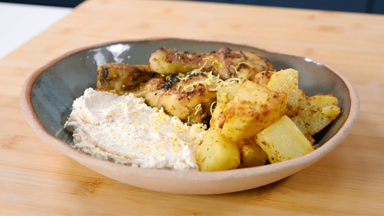 Μπουτάκια Κοτόπουλου με Πατάτες στο Airfryer & Μους Φέτας