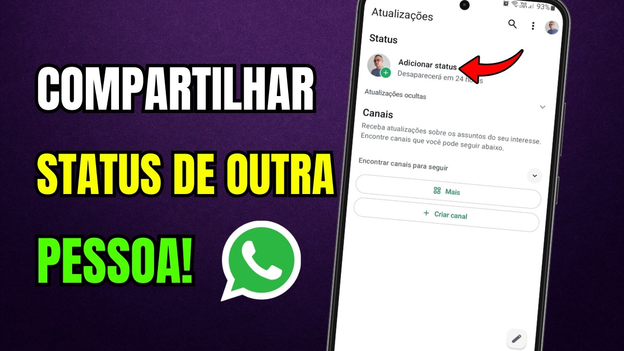 Como COMPARTILHAR STATUS do WHATSAPP de OUTRA PESSOA - YouTube