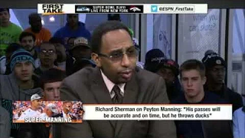 Sherman Calls Out Peyton's Arm Strength "but he th...