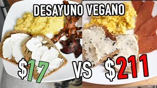 Desayunos Veganos de $17 PESOS Vs $211 PESOS! | COMIDA VEGANA BARATA VS CARA