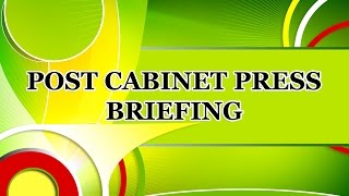 Post Cabinet Media Briefing with Minister of State Joseph Harmon, September 14, 2016