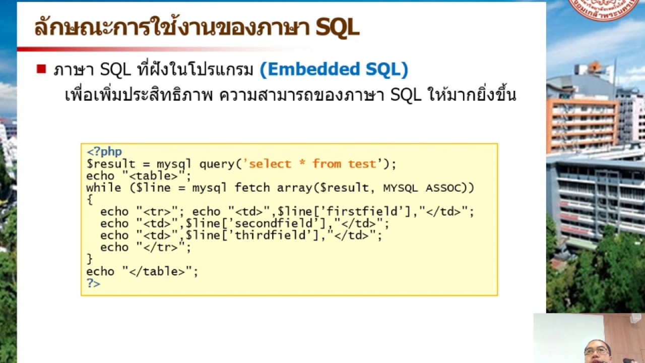 ฐานข้อมูล sql  New  Live Database -  ภาษา SQL ใชักับฐานข้อมูล