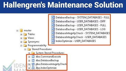 SQL Maintenance  -- 7/8 Care and Feeding Databases for MIM and AADConnect
