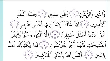 اسلاميه الصف الثالث ابتدائي صفحة 19 سورة التين