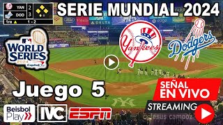 En Vivo: Yankees vs Dodgers, Ver Partido Yankees vs. Dodgers, donde ver Serie Mundial 2024 Juego 5