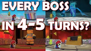 Beating every Paper Mario: The Origami King Boss in the fewest turns (most bosses in 4 turns) PMTOK