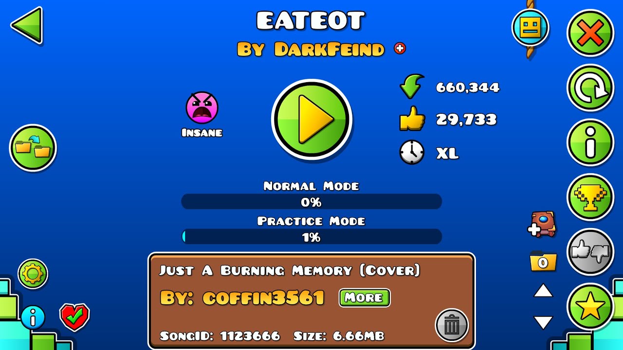 beating eateot// insane level // Geometry Dash - YouTube
