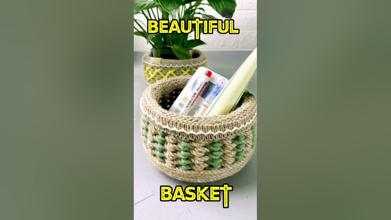 Beautiful Decorative Storage Basket How to make Jute Basket DIY