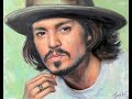 Джонни Депп портрет маслом, обучающее видео, картина через пятна Johnny Depp oil portrait tutorial