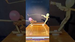Diy Puppet Shooting Game Balloon-Headed Figures In Action