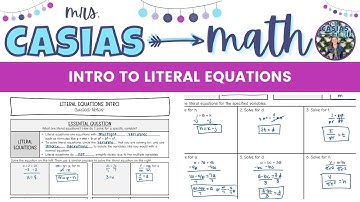 Intro to Literal (Multi-Variable) Equations | Algebra 1 Lesson