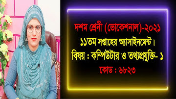 Computer and Information Technology-1, Class- 10 (Vocational), 11th week Assignment - 2021.