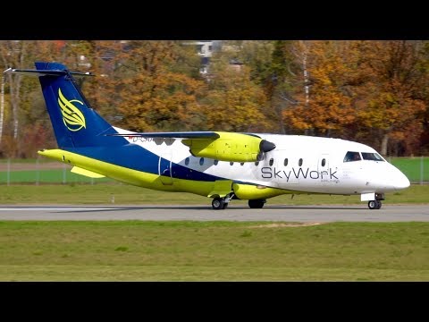 VERY LAST SkyWork FLIGHT! Dornier 328 D-CAAQ (ex HB-AER) Take-Off * Great Turboprop Sounds!