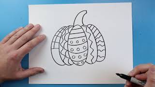 LINE PUMPKIN ART LESSON