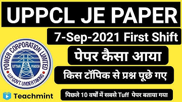 UPPCL JE Paper Analysis|Uppcl Je Paper 1st  Shift 7 Sep|Uppcl Je Paper 7 Sep 2021|Uppcl Je|Techmint
