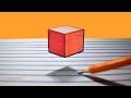 3D Cube Drawing | Easy Trick Art Optical Illusion