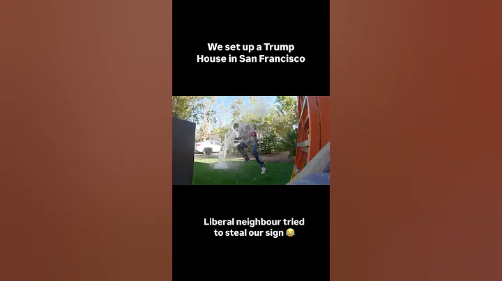 LIBERAL TRIES TO STEAL OUR DONALD TRUMP SIGN 💦