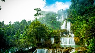 High Ciiff Waterfalls in Thailand 4k. Relaxing Mountain Waterfall Sounds/ Sleep/ Study/ 10 hours. by Nature Zilla 18,534 views 2 years ago 10 hours, 5 minutes