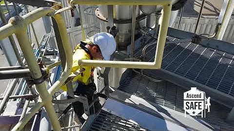 Fall Arrest system on ladder to platform video - Ascend Safe