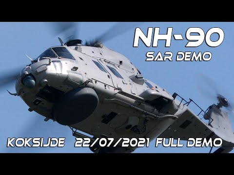 NH90 4K UHD  NH-90  Caiman  SAR Demo Koksijde 22/07/2021.You must not have a fear of heights