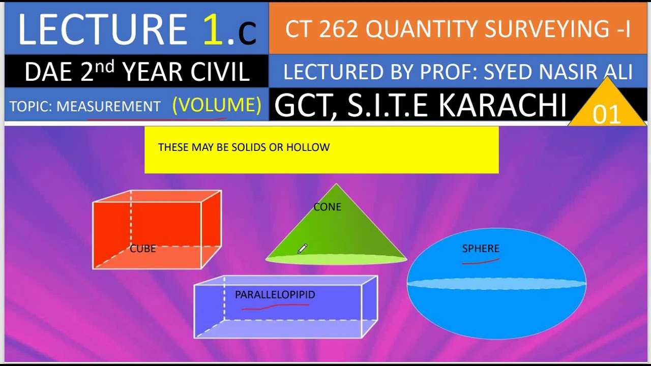 LECTURE 1 C QUANTITY SURVEYING
