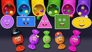 learn shapes with candy surprise eggs for kids and toffee finger family song for children