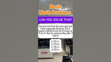 Two cars start from the same point and travel in opposite directions. Car A travels at 60 km/h......