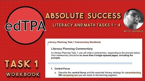 Task 1 Planning Workbook edTPA Literacy and Math Tasks 1-4 from Johnnie