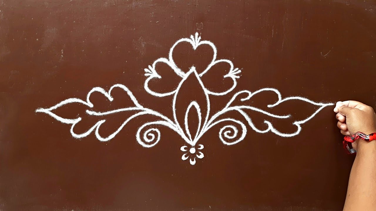 Side Designs | Border Rangoli Designs | Muggulu Side Designs | Rangoli ...