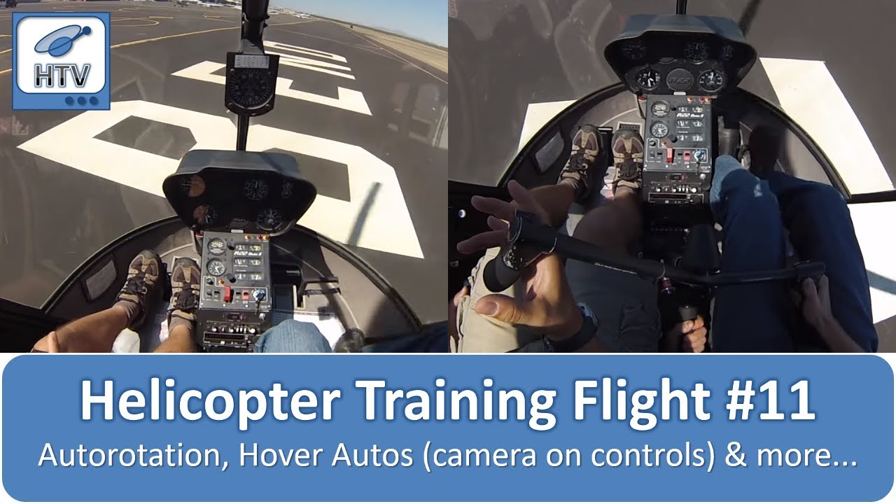 Helicopter Flight Training 11 - Autorotation, Hover Autos (camera down), Air Taxi, Quickstop