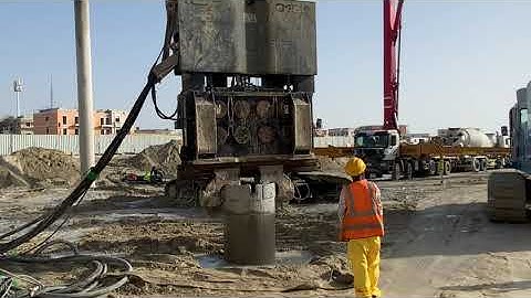 How To Do Bored Pile Construction part2, Steel cage installation, Tremie pipe, Casing extraction