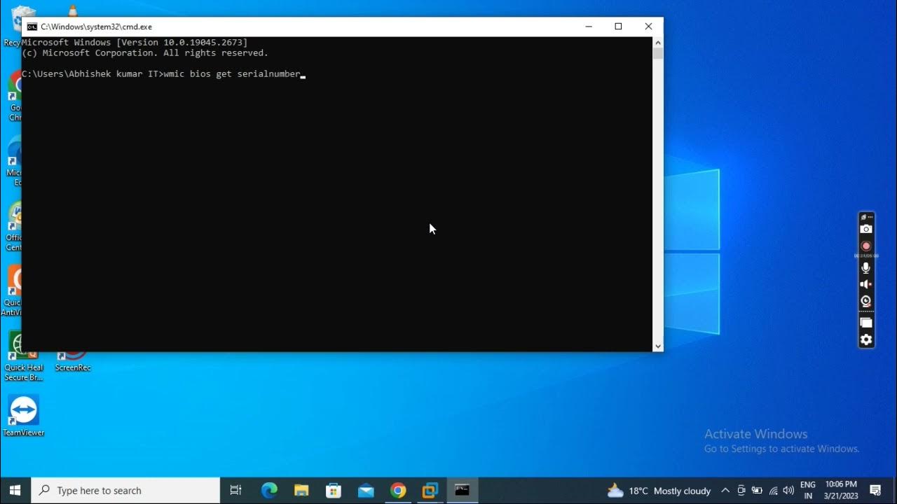 how-to-check-serial-number-of-laptop-using-command-prompt-youtube