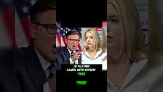 Speaker Mike Johnson Accuses AG Pam Bondi Clash of Playing Games With Epstein Files...see more