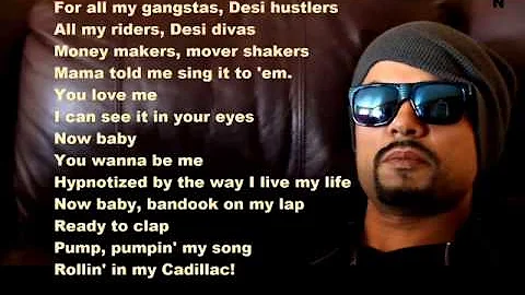 BOHEMIA - Lyrics video of 'Bumpin my song' by Bohemia