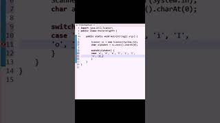 Vowel or Consonant using switch statement - Java Program