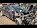 Nissan car dangerous accident front chassis amazing repairing restoration mechanic fixing it by hand