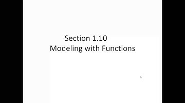 Chapter 1: Section 1.10 - Modeling with Functions