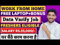 Best work from home job 2024  free laptop  remote job  online job at home  job for freshers