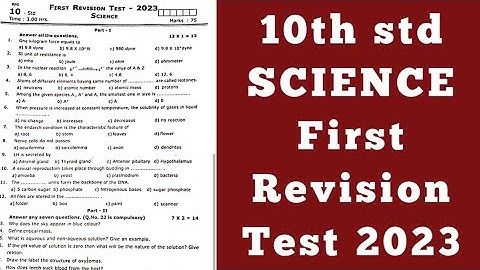 10th Science first revision test 2023