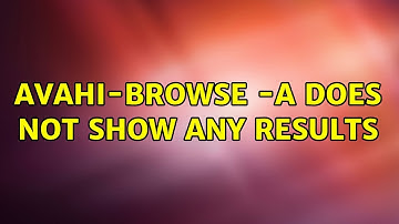 avahi-browse -a does not show any results