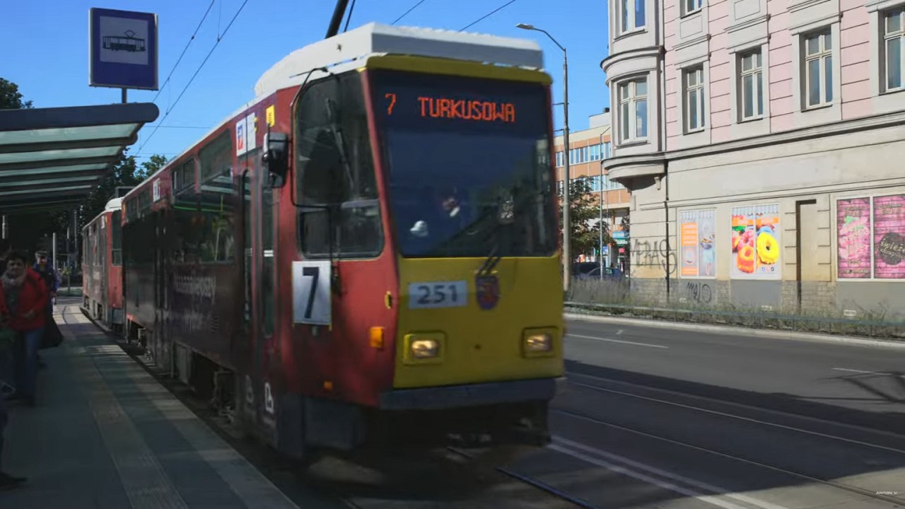 Poland, Szczecin, tram 7 ride from Brama Portowa to Turkusowa