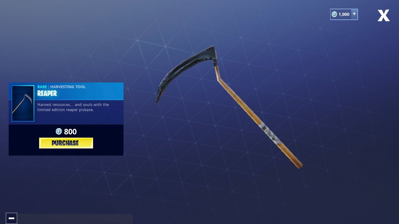 REAPER PICKAXE IS BACK IN THE ITEM SHOP IN FORTNITE (SCYTHE PICKAXE IS ...