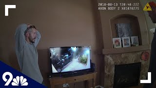 RAW: Chris Watts reacts to neighbor's surveillance footage