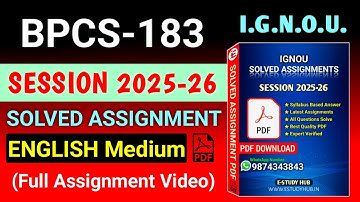 BPCS 183 Solved Assignment 2025-26 English, BPCS 183 Solved Assignment 25-26, BPCS-183 Assignment