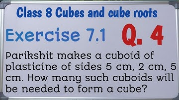 class 8 exercise 7.1 q4 | cubes and cube roots | cuboids | volume | ncert cbse maths