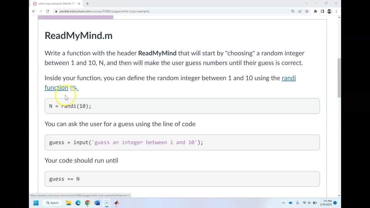 MATLAB - Module 5 - while loop example 2 - YouTube