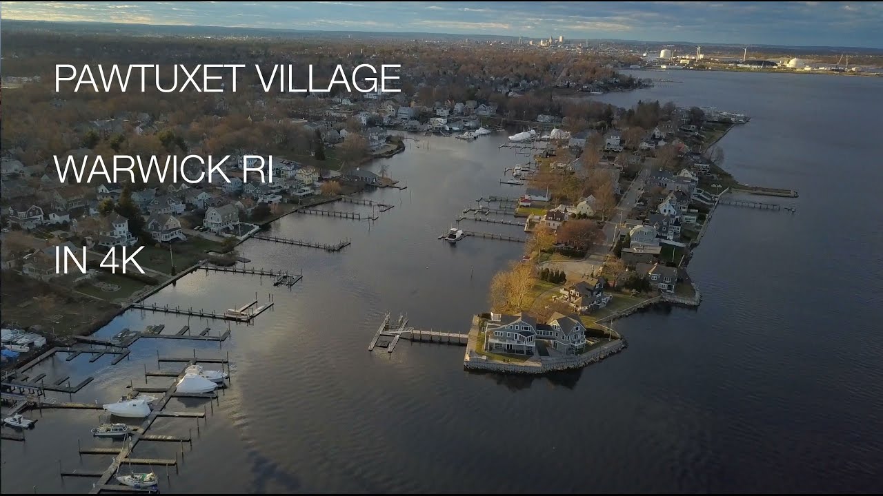 Pawtuxet Village From Above Warwick RI [4K] YouTube